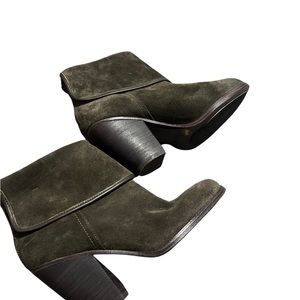 Make an offer- Vince Camuto suede booties. Olive green size 8.5